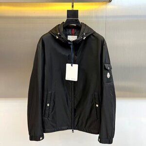 Moncler FW24 Etiache solid color hooded zipper jacket windbreaker men